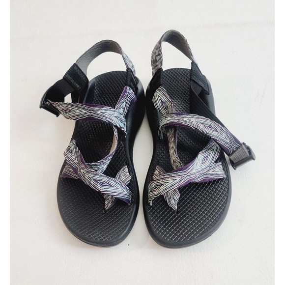 Chaco Z2 Classic Yampa Pixel Wave Purple Aqua Blue Toe Loop Sandals 7 - Picture 3 of 7